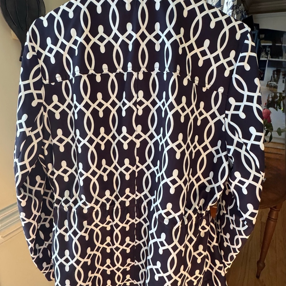 Crown and Ivy Navy and White Patterned Jacket- NWOT-Large - Picture 4 of 11